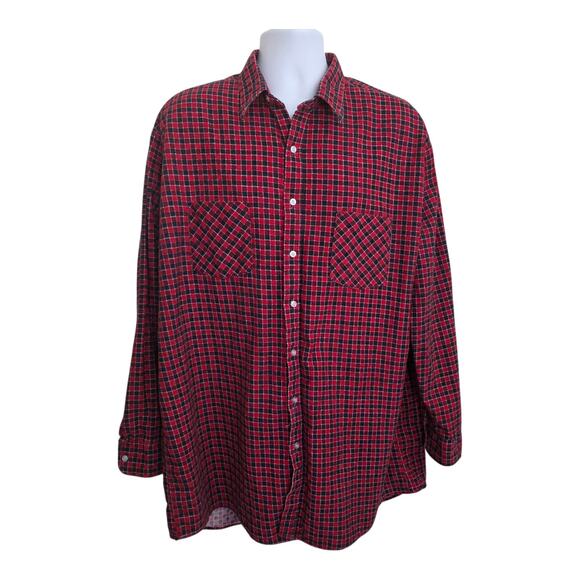 Ozark Trail Other - Vintage Ozark Trail Men’s Long Sleeve Button Up Flannel Red Plaid Shirt Size 2XL